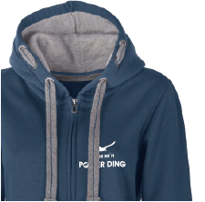 Hoodie-Jacke Unisex "Poeler Ding" mit gesticktem Logo auf Brust