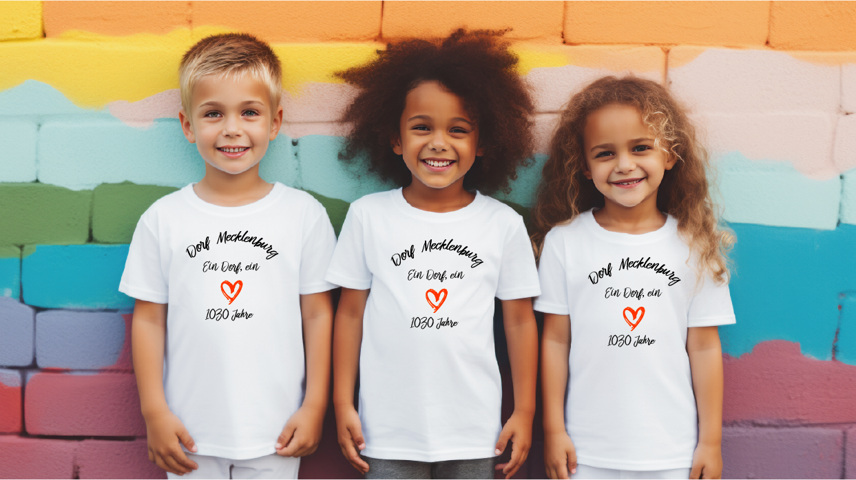 T-Shirt KINDER "Ein Herz" Dorf Mecklenburg 1030 Jahre