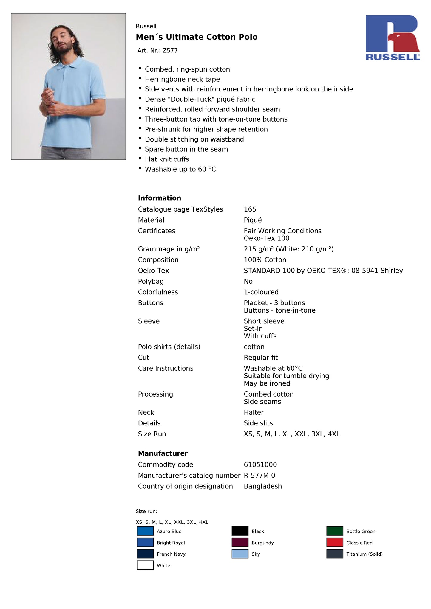 Men´s Ultimate 100% Baumwolle Poloshirt