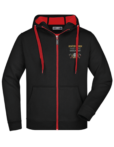 Bestickte Doubleface Hoodie-Jacke Unisex